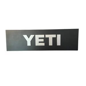 Large Steel YETI Advertising 3D Dealer Display Sign 20” x 6” Black Silver